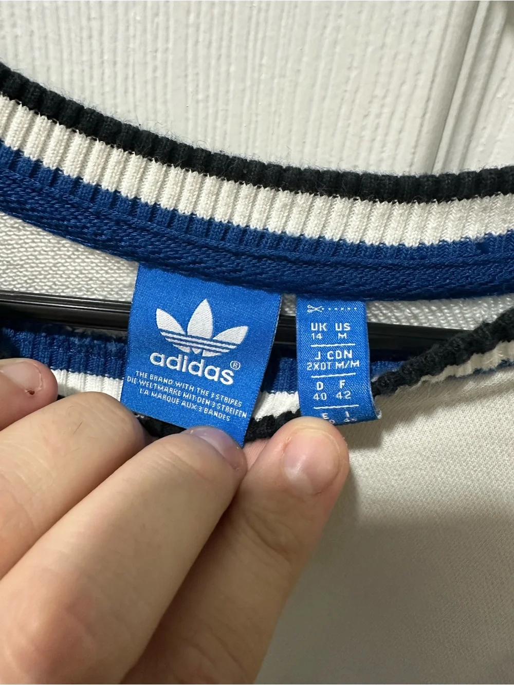 Vintage 90s Adidas Originals Big Trefoil Colorblock Crewneck Sweatshirt; Men’s M